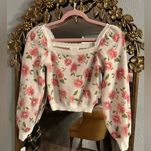 Willow & Wind Cropped Rose Sweater - X-Small